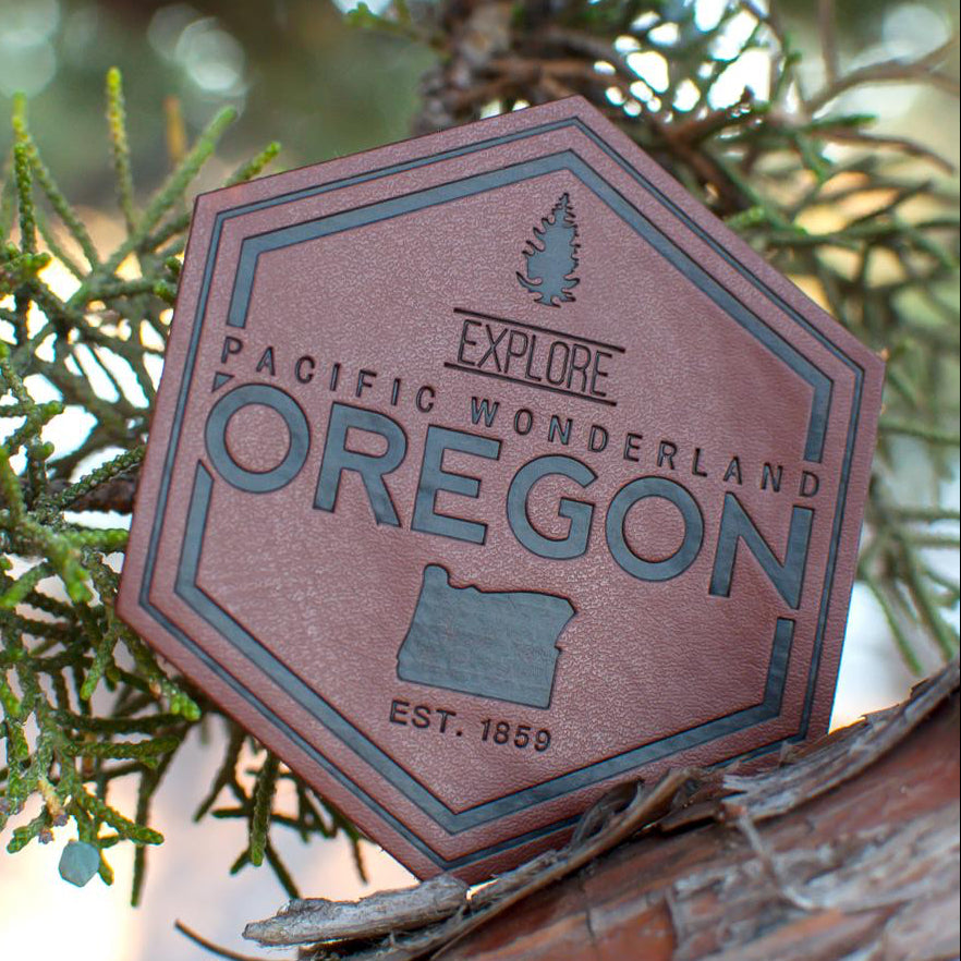 Explore Oregon Pacific Wonderland | Sew-on Faux Leather Patch