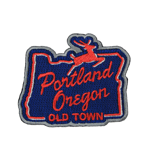 White Stag Sign Portland Oregon | Embroidered Patch