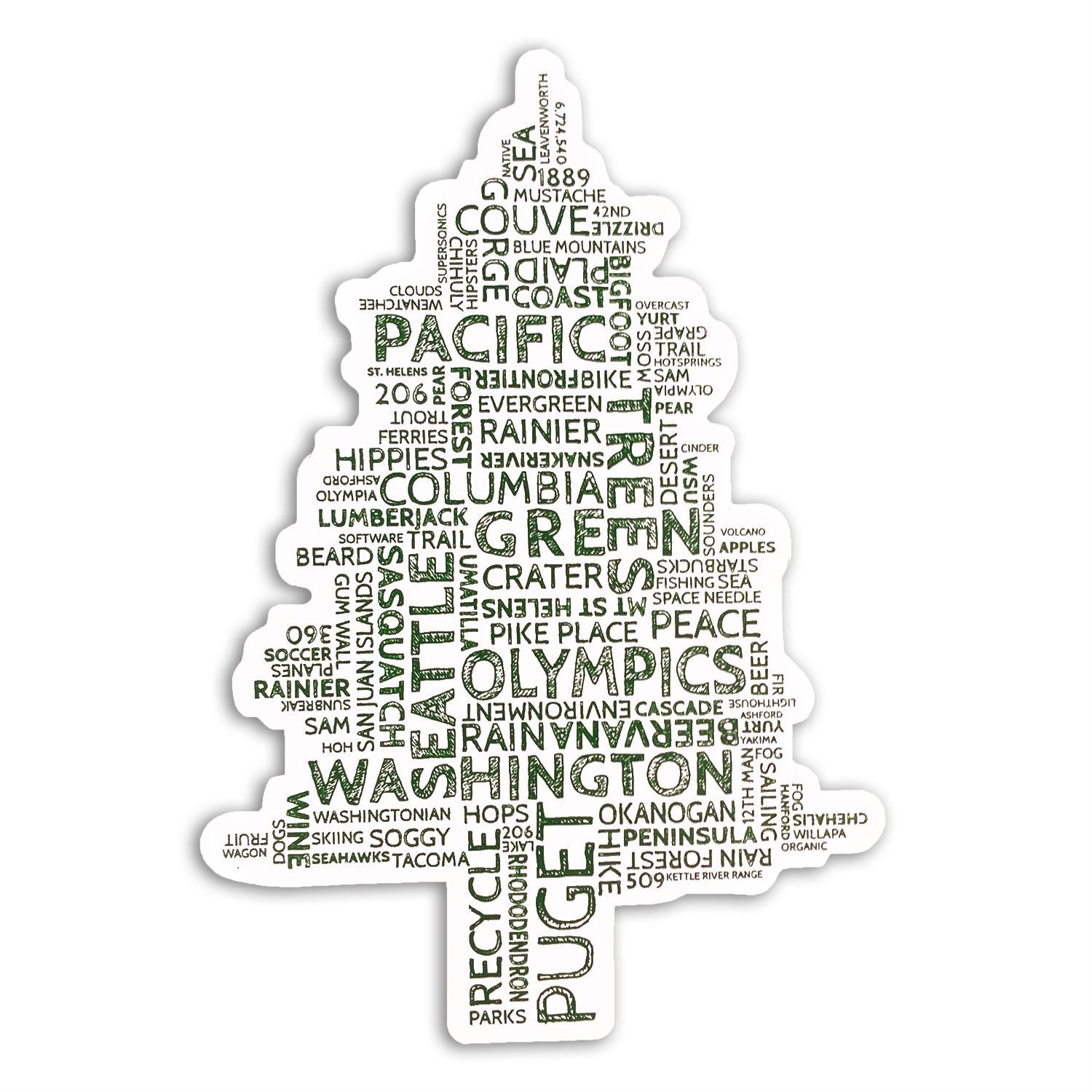 Washington Word Tree | Sticker