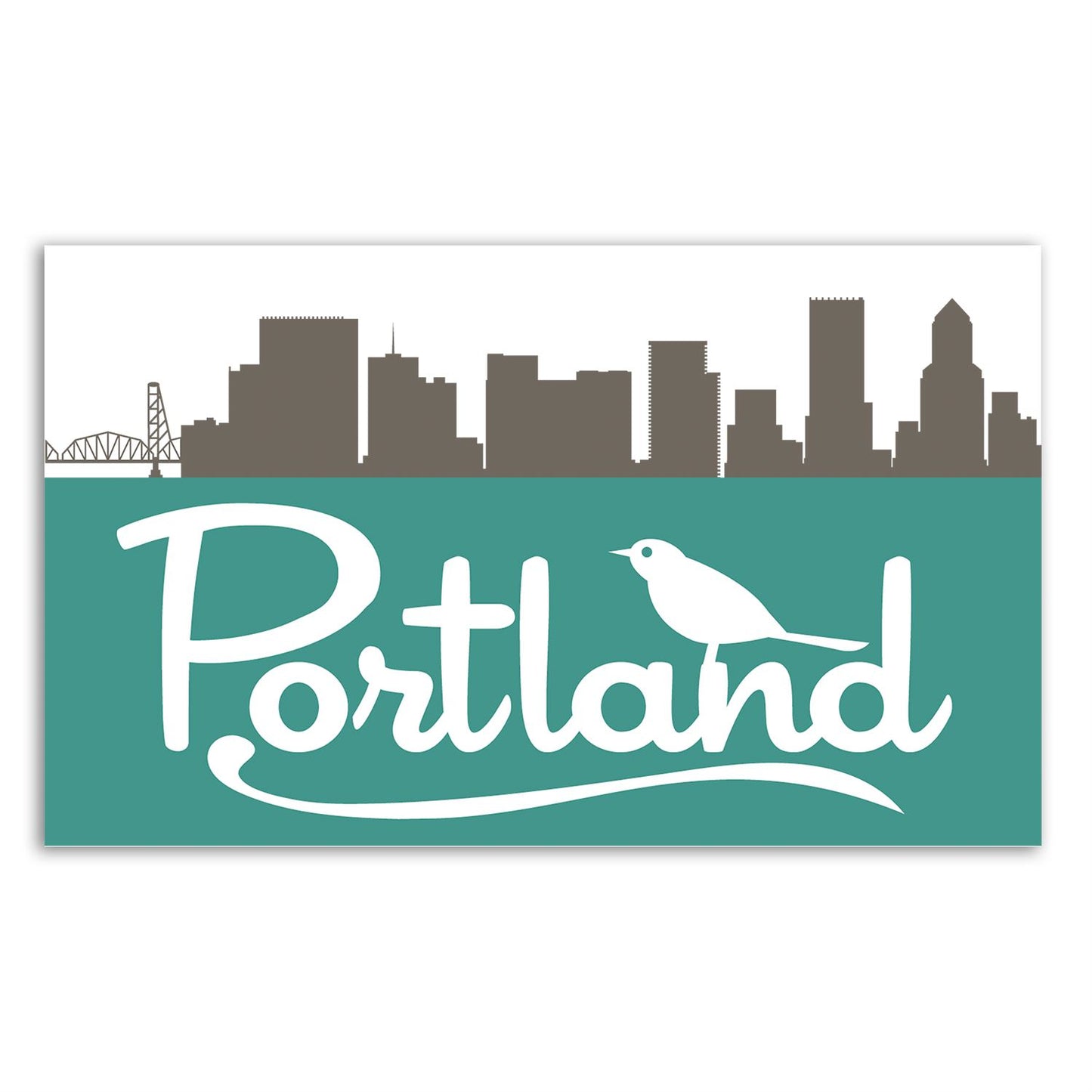 Portland Skyline with Bird | Sticker