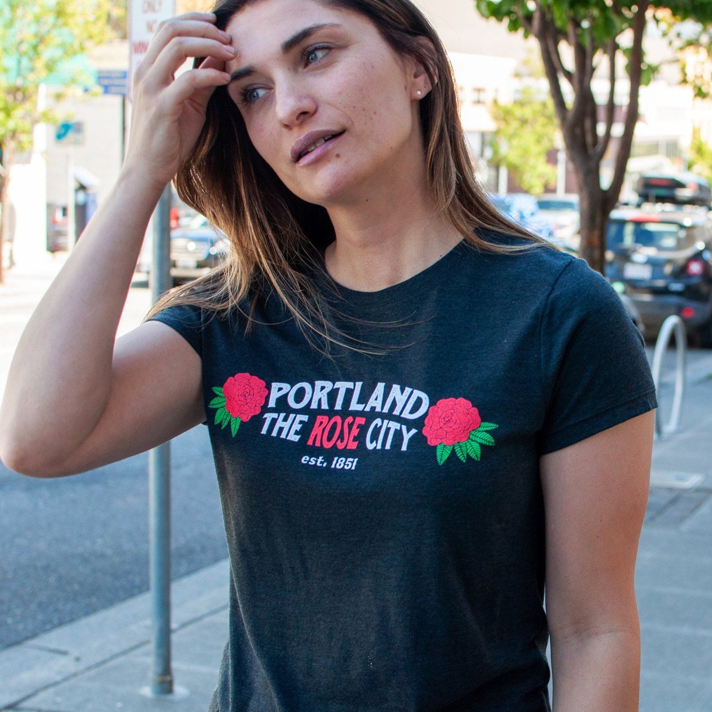 Portland Rose City | Women's Crewneck T-Shirt