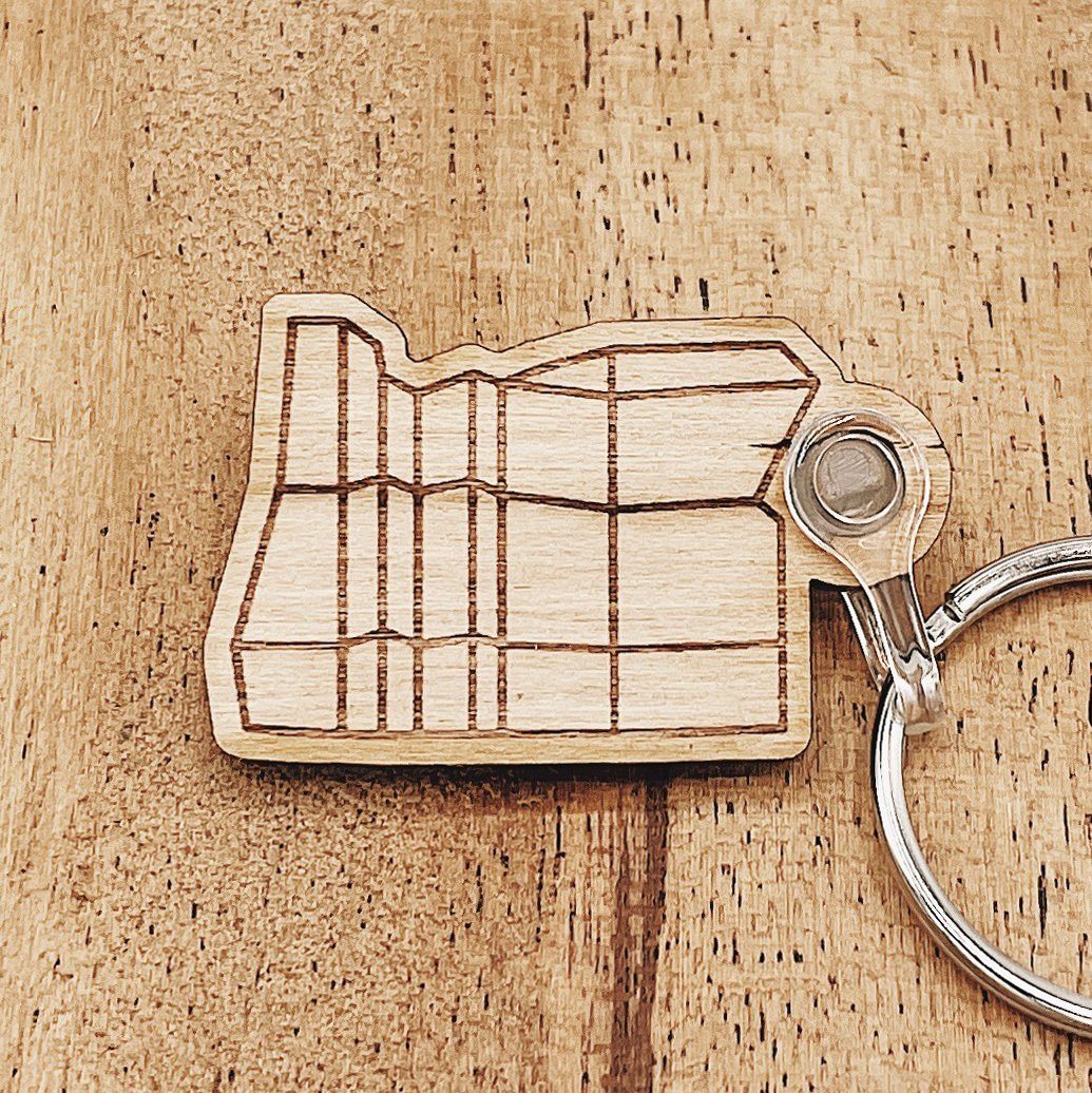 Oregon Mondrian | Wooden Key Ring