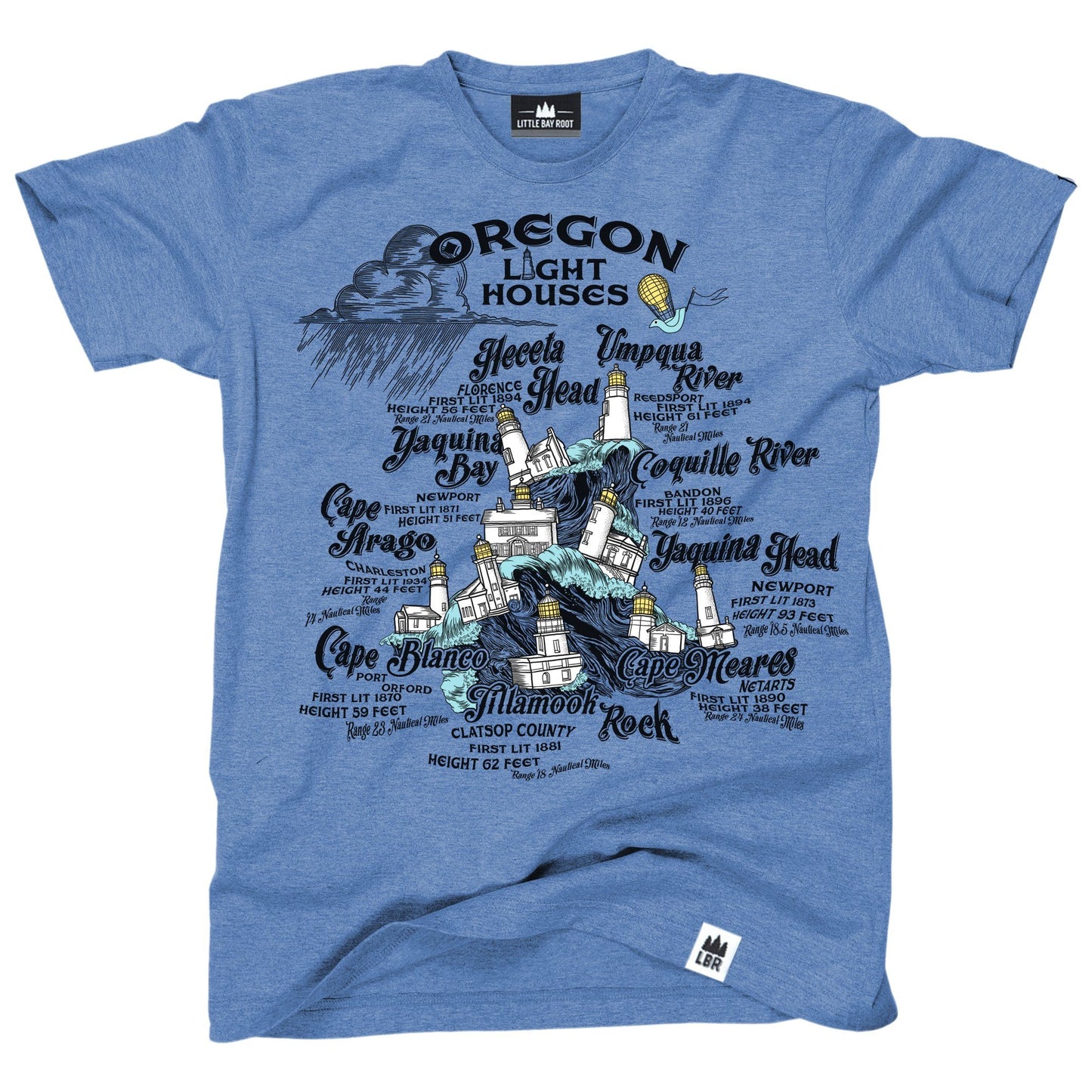 Nine Lighthouses of Oregon | Adult T-Shirt