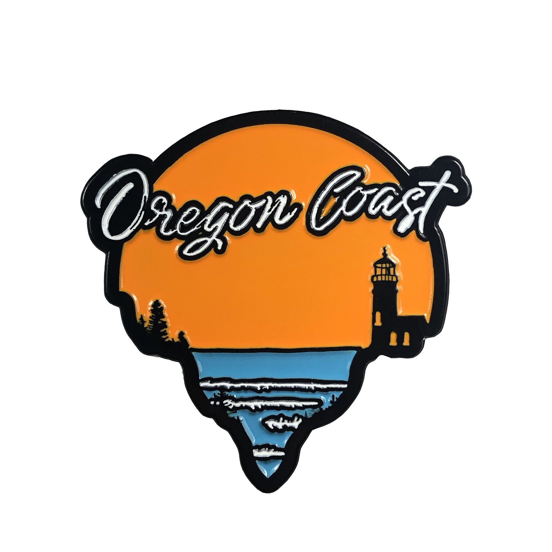 Oregon Coast Lighthouse at Sunset | Enamel Lapel Pin