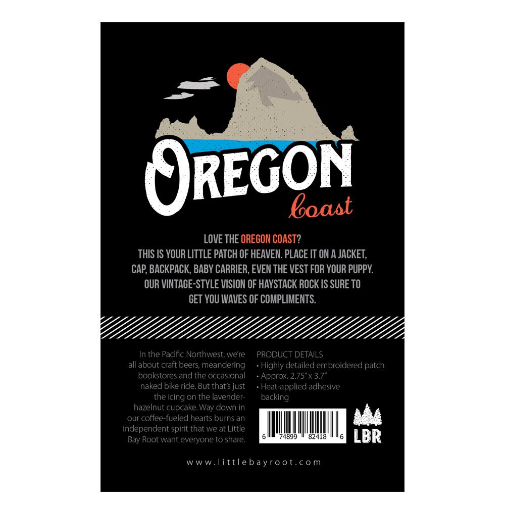 Oregon Coast Vintage Haystack Rock | Iron-on Embroidered Patch