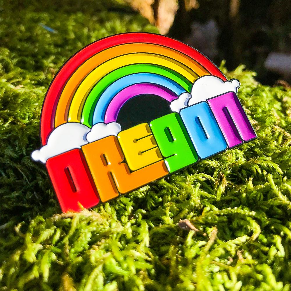 Oregon Dreaming Rainbow | Enamel Lapel Pin