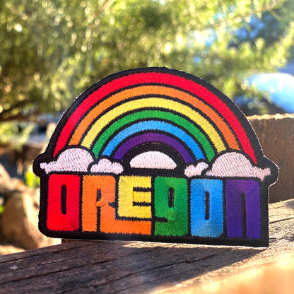 Oregon Dreaming Rainbow | Iron-on Embroidered Patch