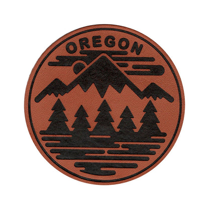 Oregon Fifty Mountain Ranges | Sew-on Faux Leather Patch