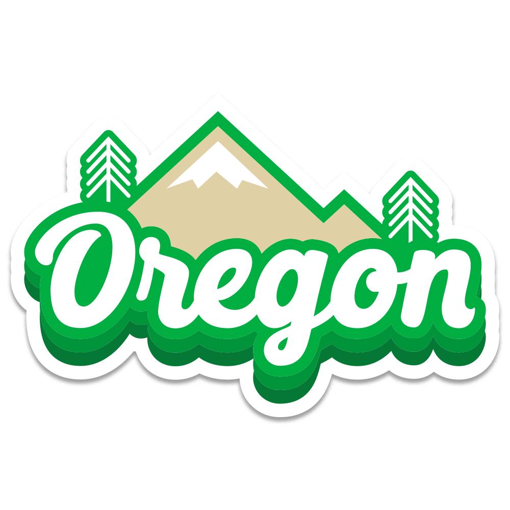 Oregon Cascades Retro | Vinyl Sticker