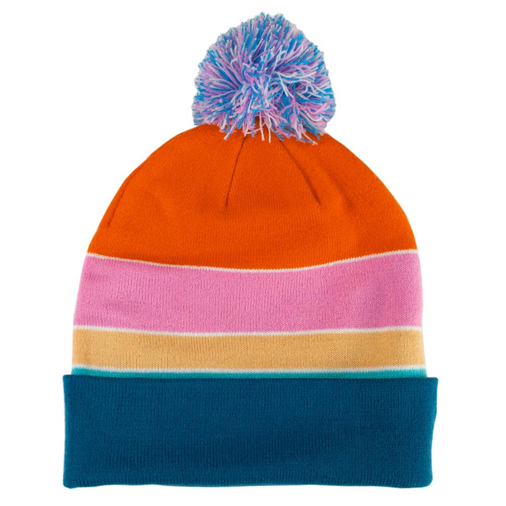 Oregon Coast Striped Jacquard Pompom Beanie