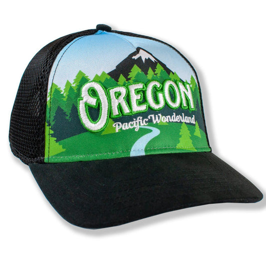 Oregon Pacific Wonderland Vintage 3D Trucker Hat