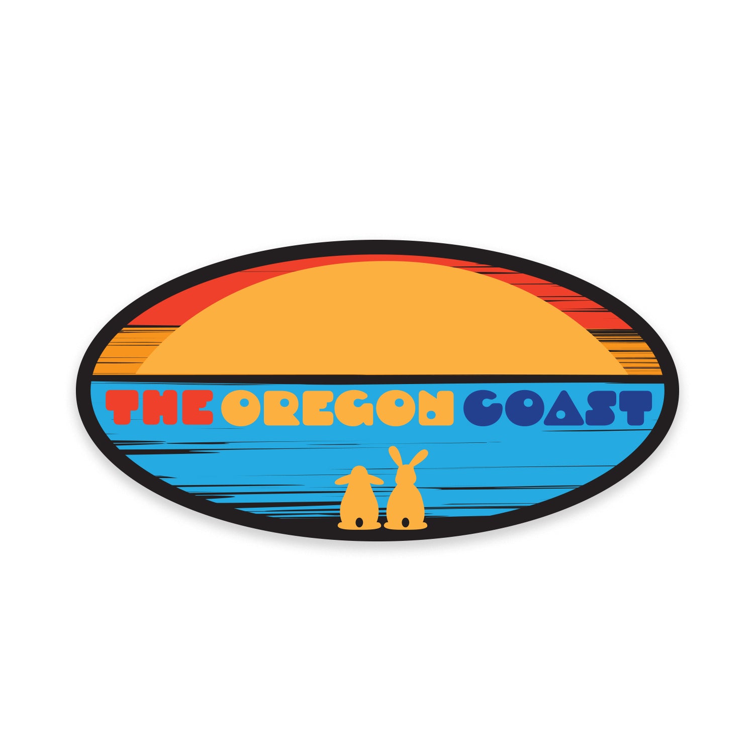 Oregon Beach Bunny Sticker