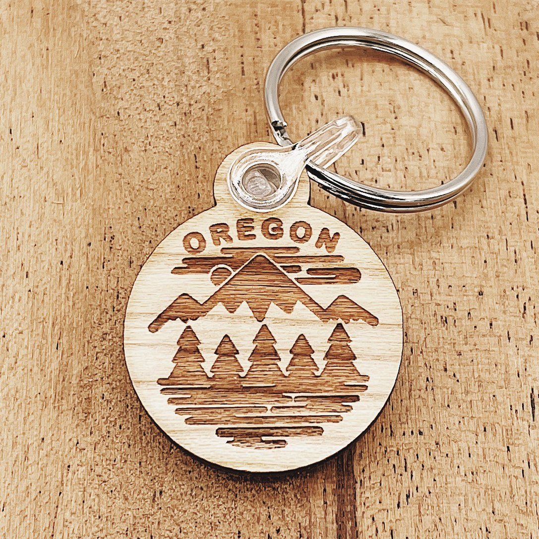 Oregon Fifty Ranges | Wooden Key Ring