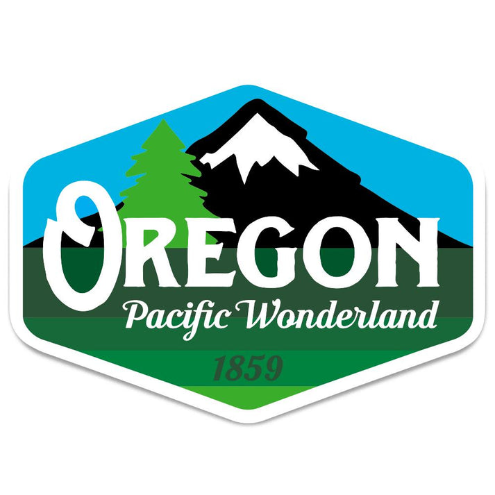 Oregon Pacific Wonderland 1859 Vintage Sticker Little Bay Root