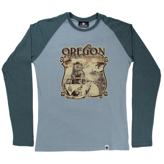 Oregon Pacific WonderVan VW Van with Bear  | Adult LS T-Shirt