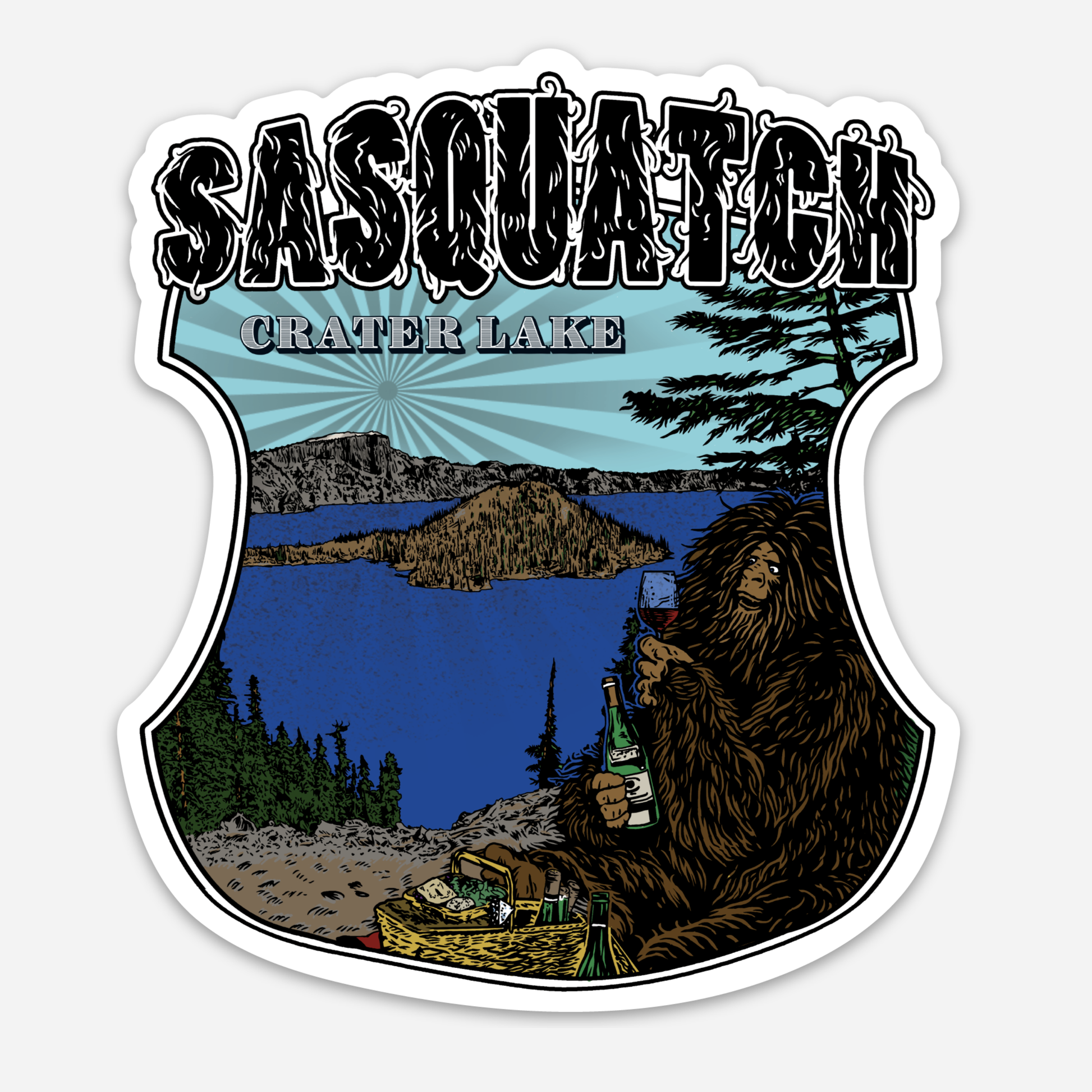 Sasquatch Crater Lake Oregon | Vinyl Sticker