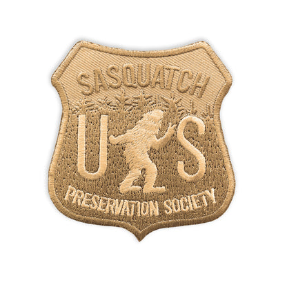 Sasquatch Preservation Society Bigfoot | Iron-on Embroidered Patch-Gold