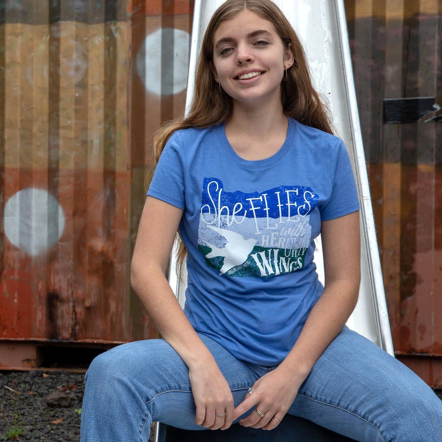 She Flies with Her Own Wings | Women's Crewneck T-Shirt