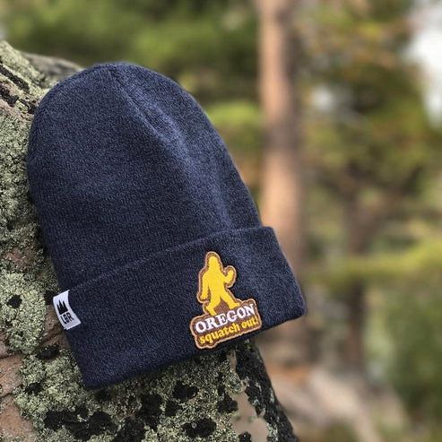 Squatch Out Oregon Bigfoot | Knit Beanie – Little Bay Root