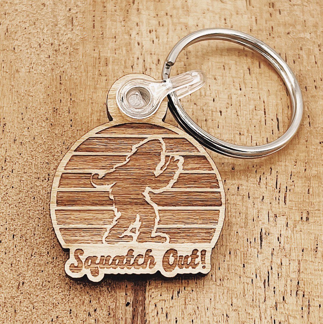 Squatch Out | Wooden Key Ring