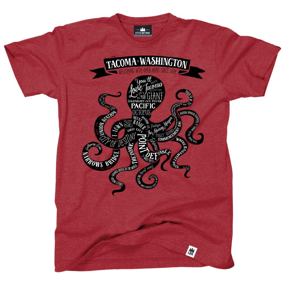 Tacoma Washington Octopus Adult T-Shirt