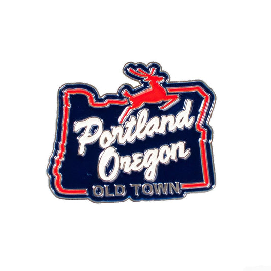 White Stag Sign Portland Oregon | Enamel Lapel Pin