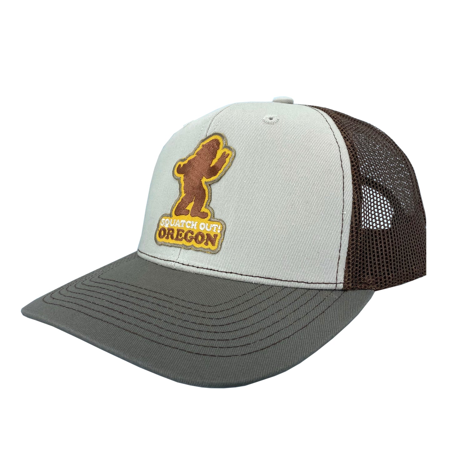 Squatch Out Oregon Curved bill snapback hat Oyster