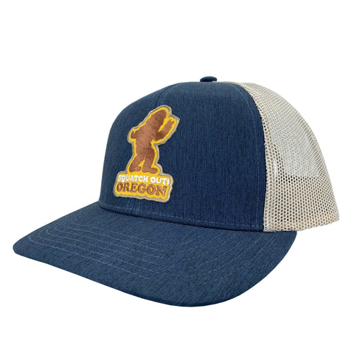 Squatch Out Oregon Curved bill snapback hat Denim