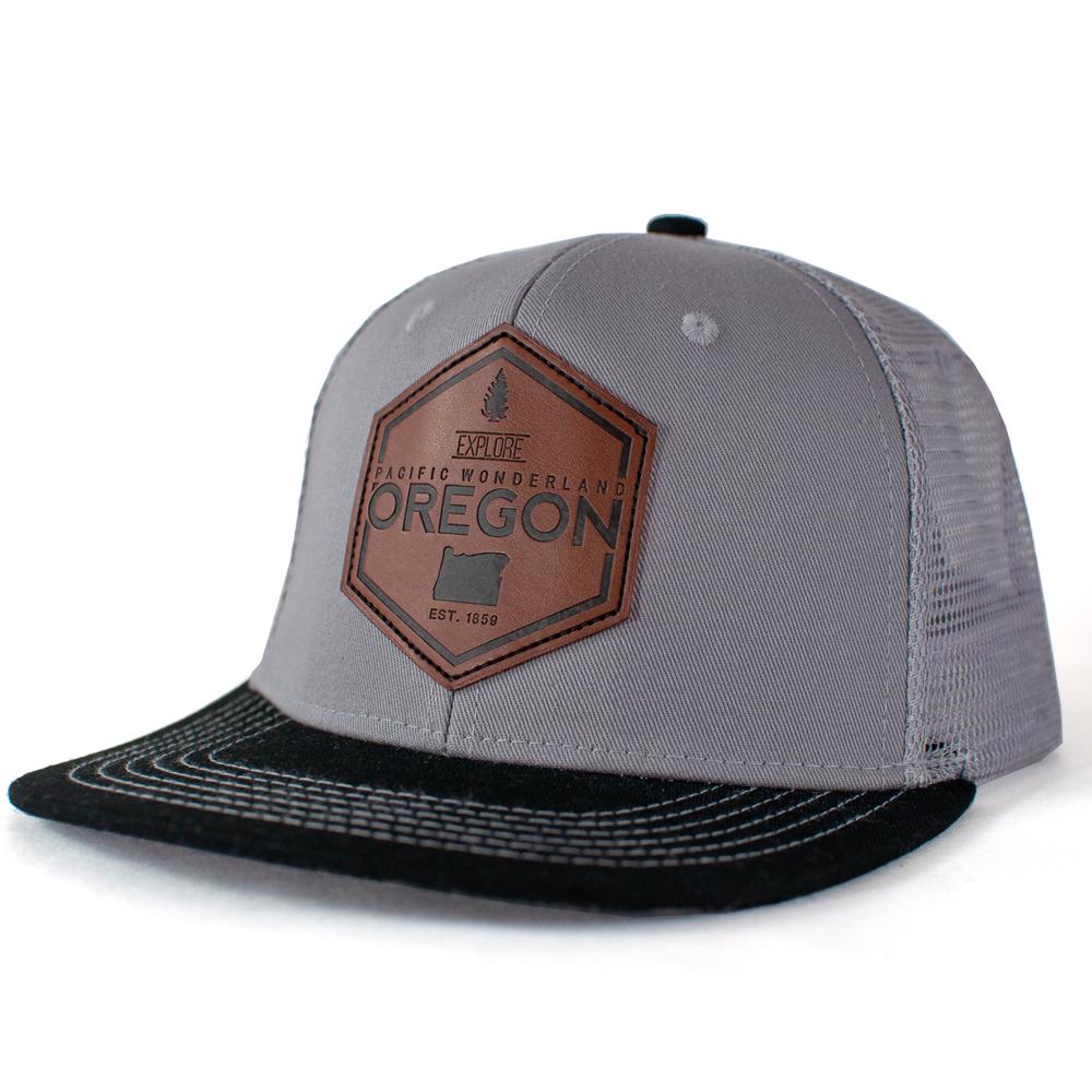 Explore Oregon with wool-lined brim | Flat bill trucker hat