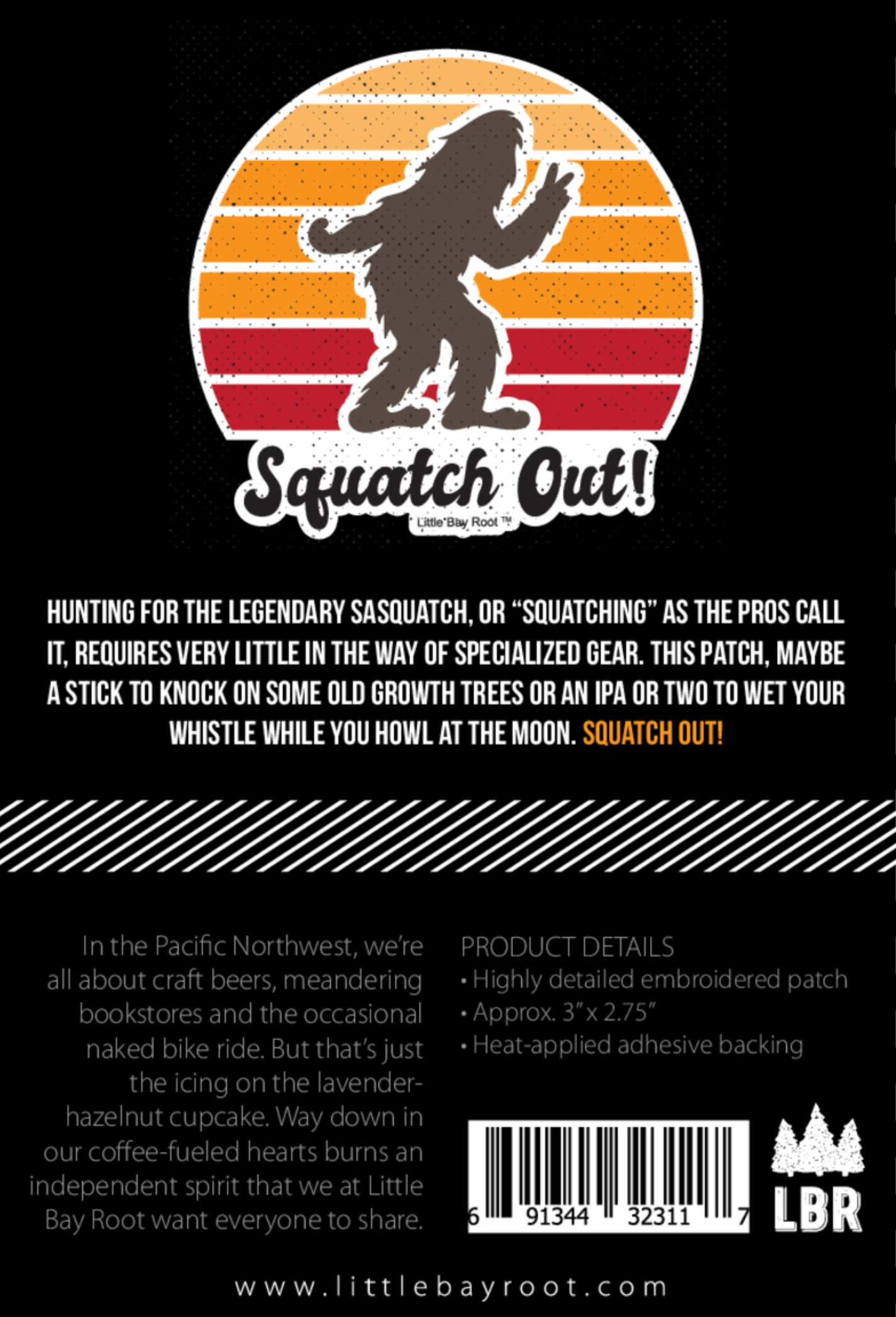 Squatch Out | Embroidered iron-on Patch