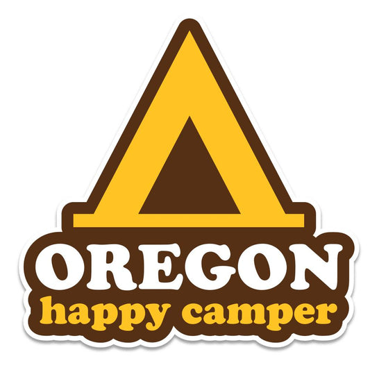 Happy Camper Oregon Sticker