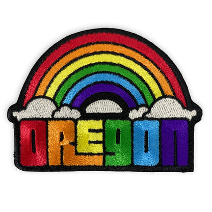 Oregon Dreaming Rainbow Iron-on Embroidered Patch