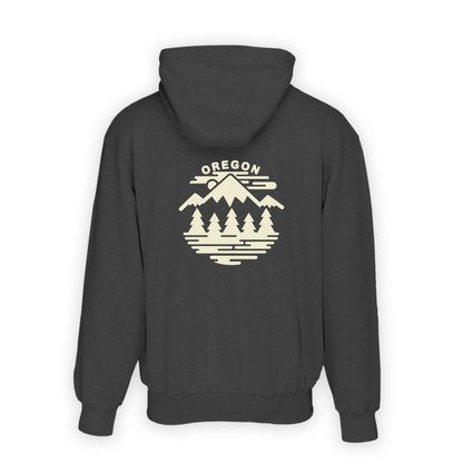 Oregon Fifty Ranges Unisex Zip Hoodie Back