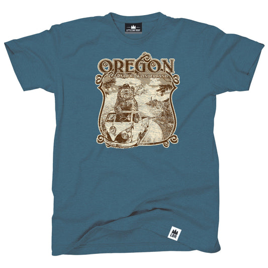 Oregon Pacific WonderVan VW Van with Bear | Adult T-Shirt