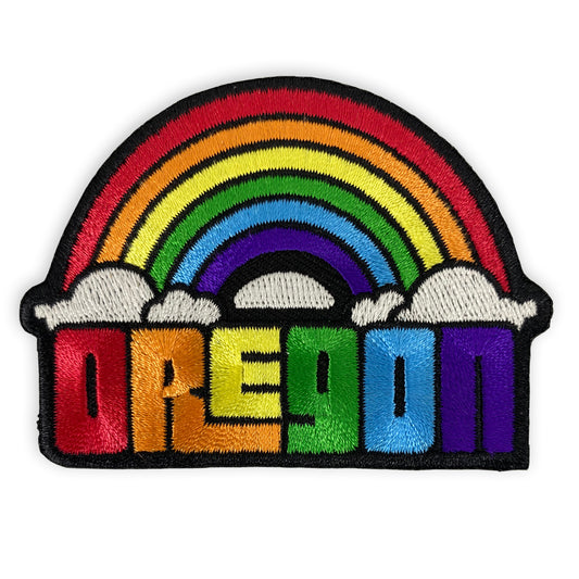 Oregon Dreaming Rainbow | Iron-on Embroidered Patch