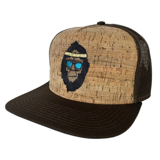 Retro Squatch Cork-front flat bill trucker hat