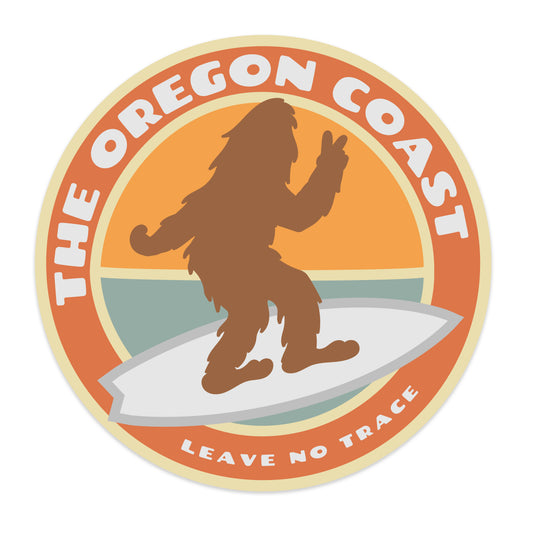 Bigfoot Surfing the Oregon Coast | Sticker